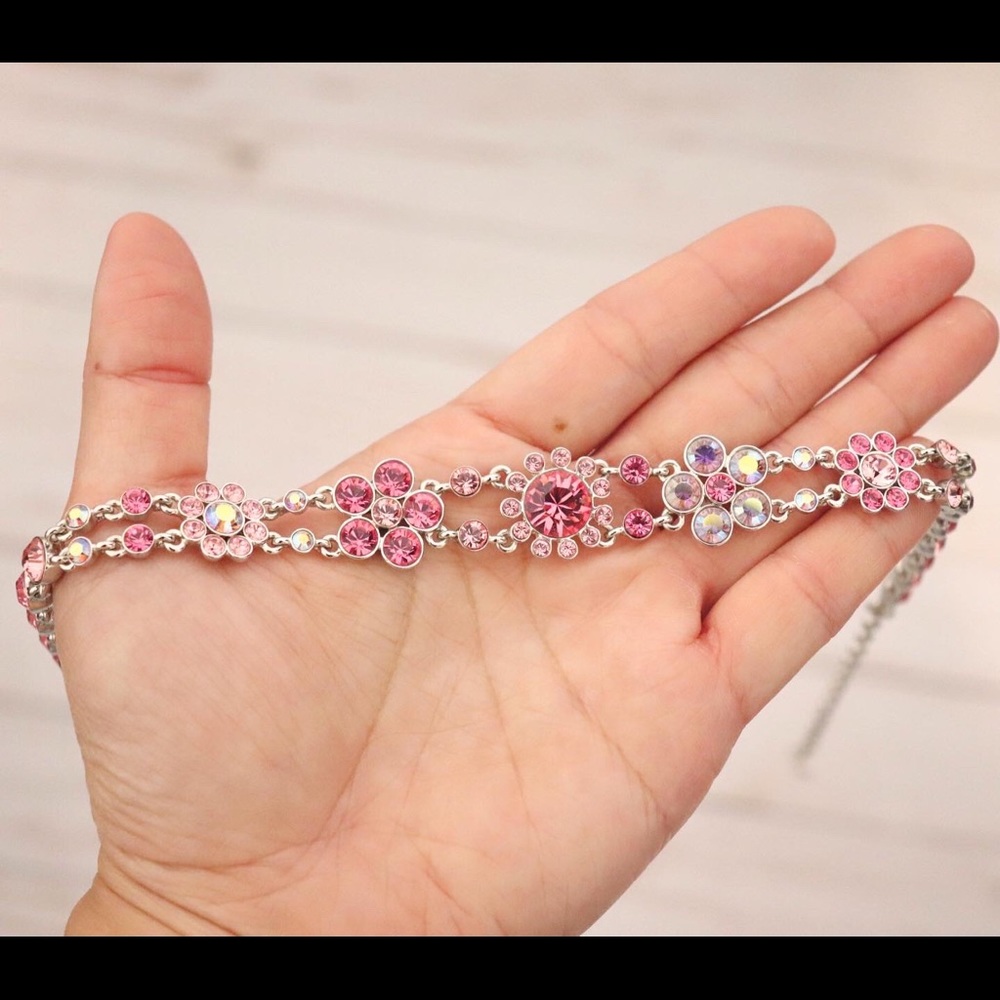 Authentic Givenchy Crystal Flower Choker Necklace
